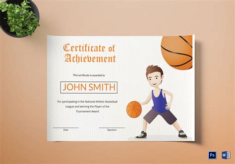 Basketball Certificate Template Word